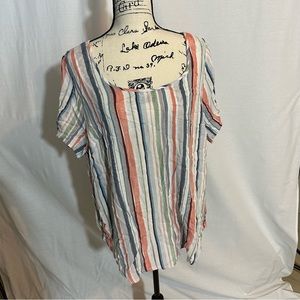 Torrid Back Button Short Sleeve Crinkle Blouse- NWT